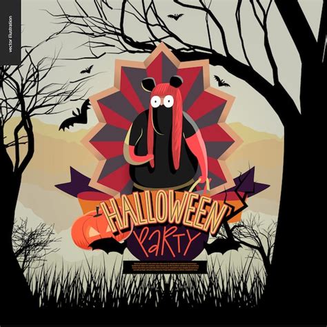 Premium Vector | Halloween Party composed sign