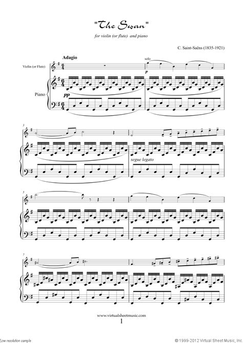 Buy Sheet Music Le cygne (The swan) VIOLIN - FIDDLE - Violin