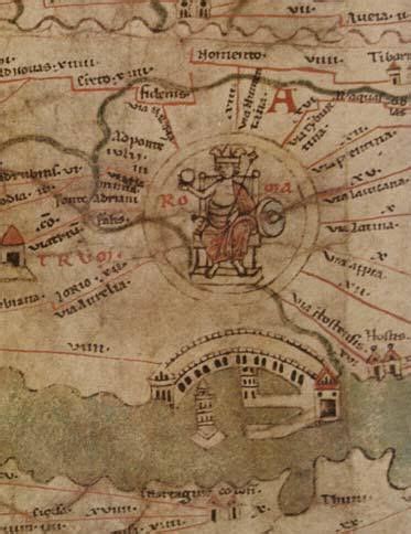 Tabula Peutingeriana, a Middle Age map of the Roman road network ...