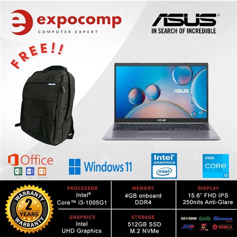 Jual ASUS VIVOBOOK 15 A516JAO VIPS359 GREY CORE I3 1005G1 Shopee