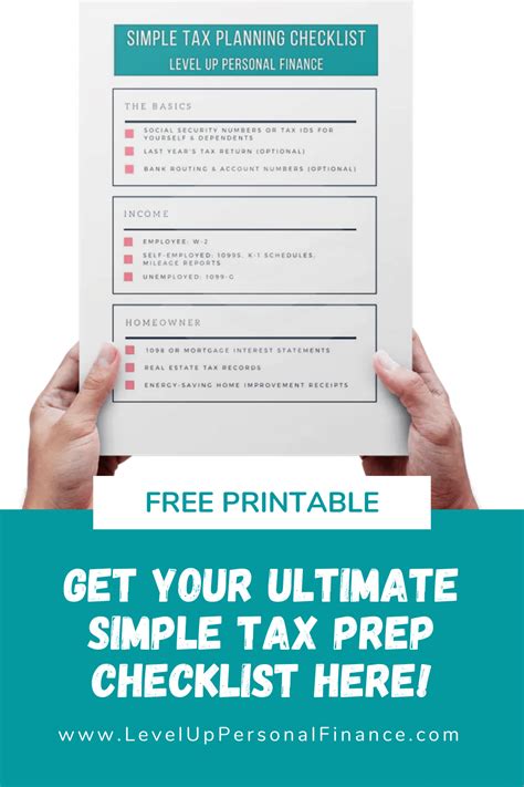 Printable Tax Checklist