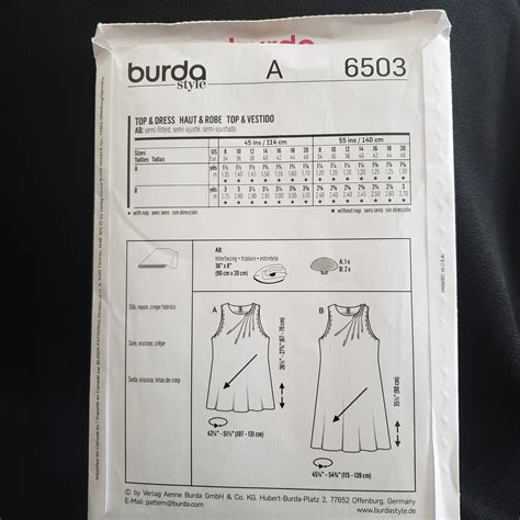 Burda 6503 Sewing Pattern For Semi Fitted Bias Cut Pleated Etsy