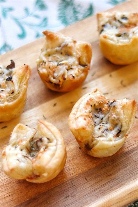 Gruyere Mushroom Puff Pastry Bites Appetizer Bites Recipes Appetizers