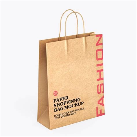 Premium Psd Paper Shopping Bag Mockup For Branding