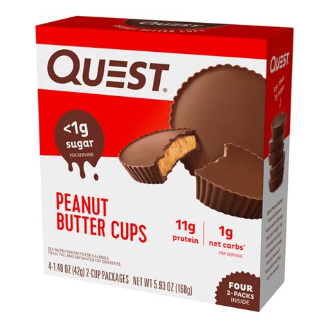 Quest Nutrition Peanut Butter Cups High Protein Low Carb Gluten Free Keto Friendly 4ct