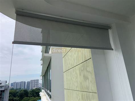 Outdoor Roller Blind – White Grey | Direct Curtain