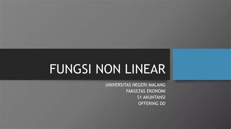 Fungsi Non Linear Ppt