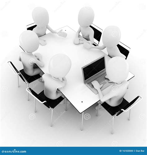 Meeting Business People Vector Illustration Of Teamwork Brainstorming