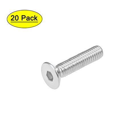 Uxcell M X Mm Flat Head Machine Screws Inner Hex Screw Stainless