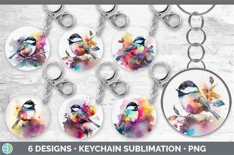 Rainbow Chickadee Keychain Bundle Keyr Graphic By Enliven Designs