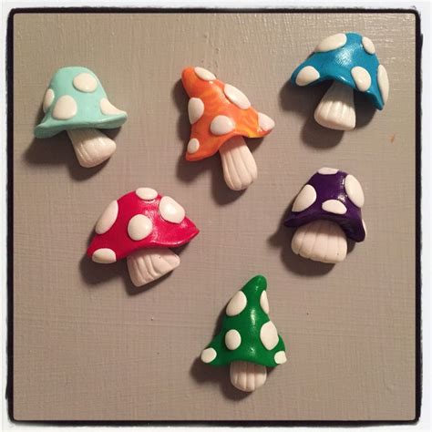 Polymer Clay Mushroom Magnets By Tiny Things By Bowen Polymer Clay