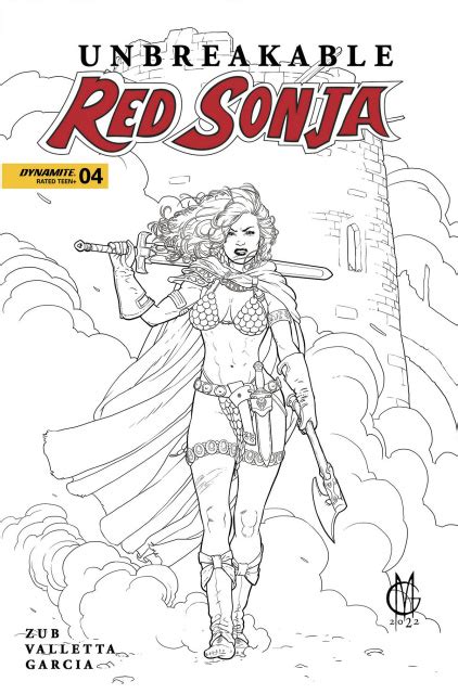 Unbreakable Red Sonja 4 7 Copy Matteoni B W Cover Fresh Comics