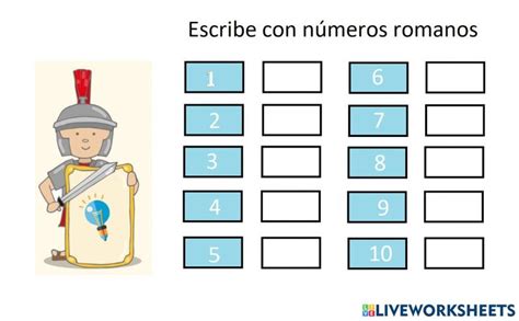 Ficha De Números Romanos Del 1 Al 10 Worksheet Números Romanos