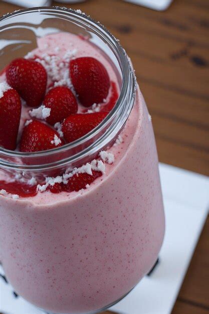 Gros Plan D Un Smoothie Aux Fraises Cr Meux Et Rafra Chissant Parfait