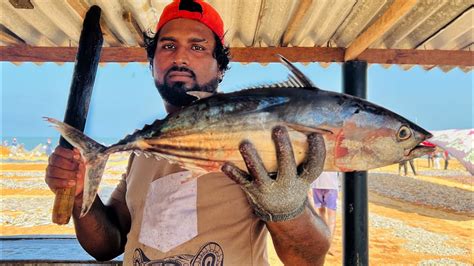 Colorful Skipjack Tuna Fish Cutting Skill Yellowfin Tuna Fish Cutting