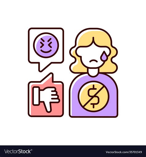 Financial Cyberbullying Rgb Color Icon Royalty Free Vector