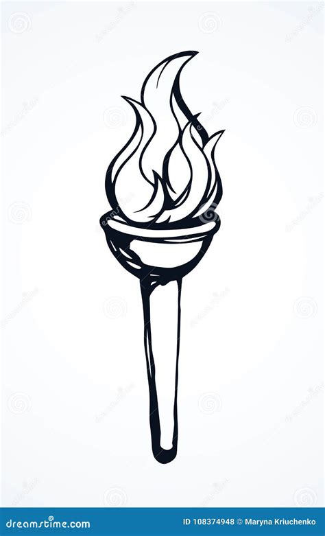 Torch Vector Drawing Stock Vector Illustration Of Fire 108374948