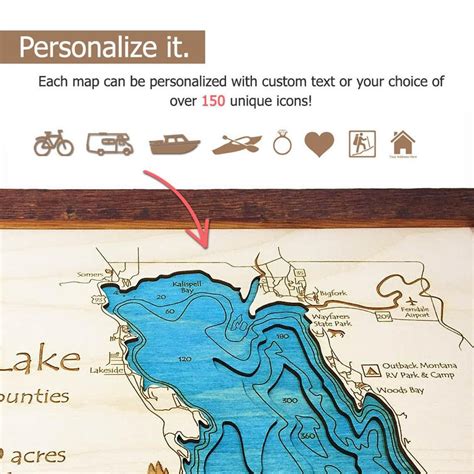 Medicine Lake Ca 3d Wood Map California Custom Nautical Wood Chart Lake House Cabin Décor