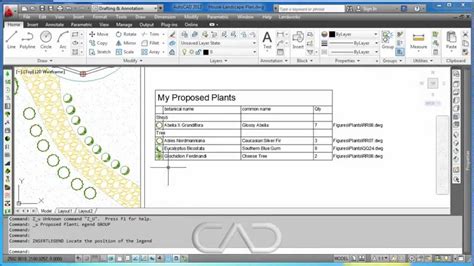 Insert Proposed Plant Legend In Landworkscad For Autocad Youtube