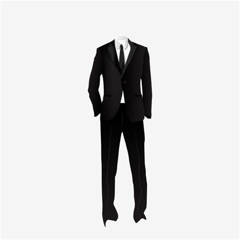 Black Suit Clipart Vector, Free Cartoon Black Suit, Colorful Tie, White ...