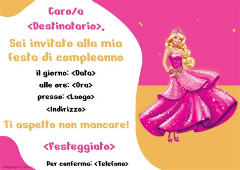 Invito Digitale Barbie Crea Inviti Personalizzati Di Compleanno Per