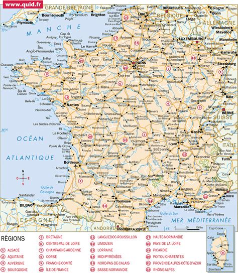 Carte De France Détaillée Vacances Arts Guides Voyages