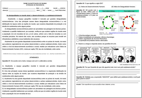 Atividade Sobre Desigualdade Social Gabarito Librain