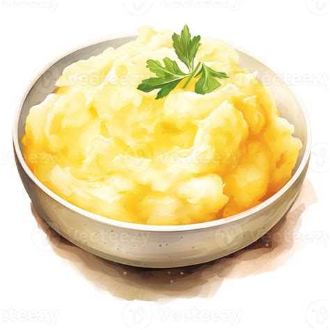 Ai Generated Mashed Potatoes Foods Illustration Watercolor Style Ai Generated 36619478 Png