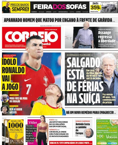 Capa Correio da Manhã 26 junho 2024 capasjornais pt