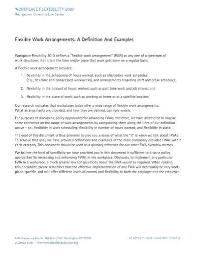 Flexible Work Arrangements A Definition And Examples