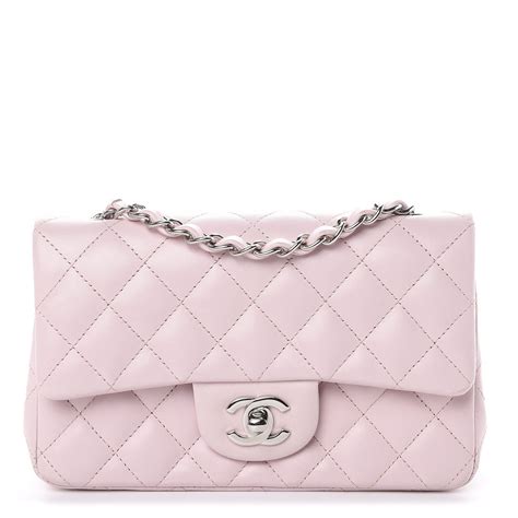 Chanel Lambskin Quilted Mini Rectangular Flap Light Pink Fashionphile