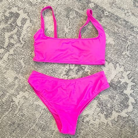 Swim Bright Hot Pink Two Piece Bikini Swimsuit Swimming Suit Barbie