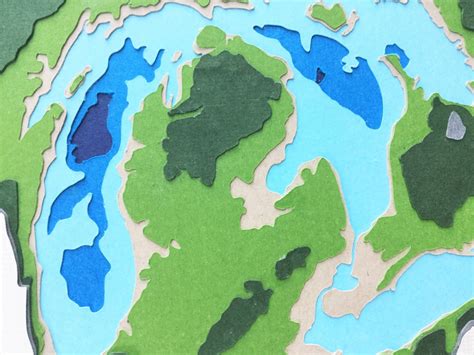 Great Lakes Topographic Map Layered Cardstock Creating A 3d | Etsy