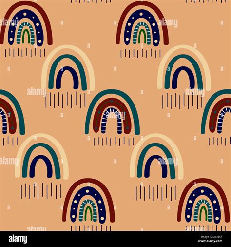 Boho Rainbow Seamless Pattern Rainbow Bohemian Stock Photo Alamy