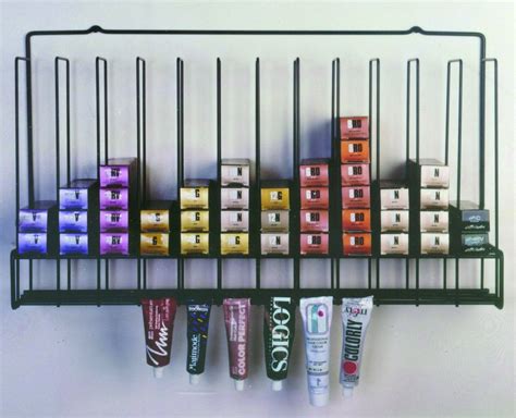 Tube Color Rack Hair Salon Interior Hair Salon Design Salon Decor