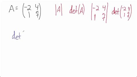 Find The Determinant Of A 2x2 Matrix Example 1 Youtube