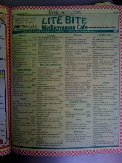 Lite Bite Menu, Menu for Lite Bite, Lubbock, Lubbock - Urbanspoon/Zomato