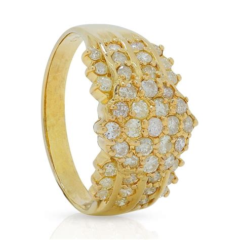 Bague Carats Or Jaune Ct Tw Diamant Naturelle Catawiki