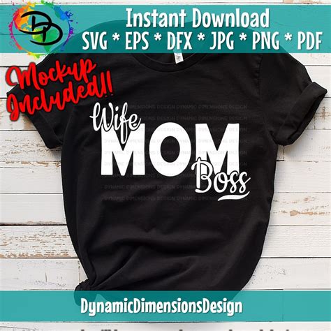 Wifey Mama Boss Svg Wife Mom Boss Svg Boss Mom Svg Hustle Svg