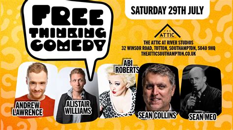 Free Thinking Comedy Night At The Attic In Southampton Southampton Comedy Club And Live Music