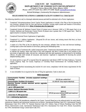 Fillable Online Communication Facilities Permitting Packet Tazewell