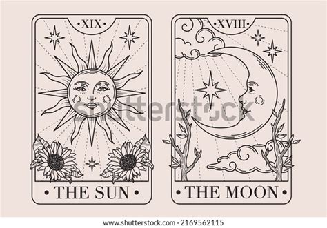 Sun Moon Tarot Cards Stock Vector Royalty Free 2169562115 Shutterstock