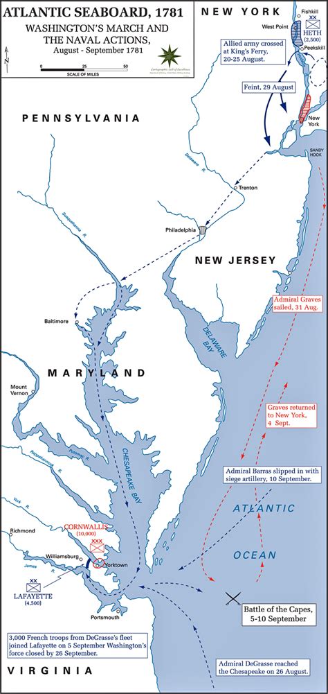 Map Of The March To Yorktown 1781