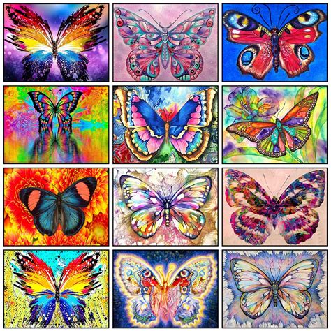 Butterfly Diamond Painting Art Kit Full Squareround Diamond Art