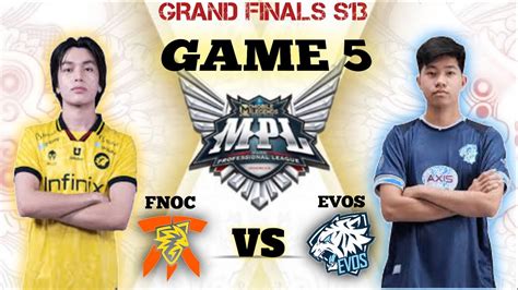 GAME 5 FNOC VS EVOS MPL ID S13 PLAYOFFS GRAND FINALS YouTube