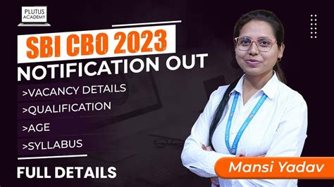 Sbi Cbo Notification Sbi Cbo Vacancy Syllabus Qualification