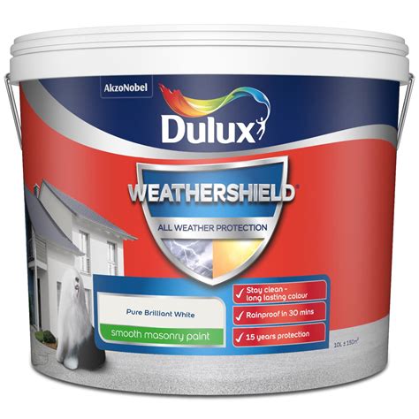 Dulux Weathershield Smooth Masonry Pure Brilliant White 10L