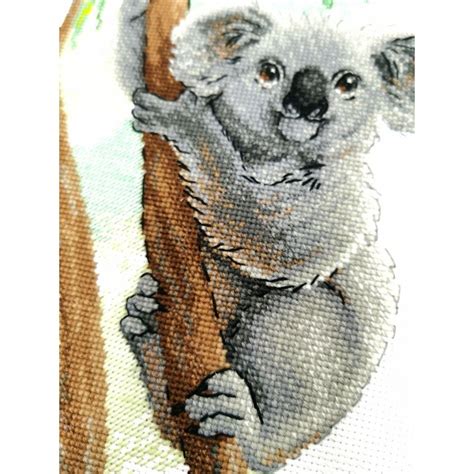 Kit Point De Croix RIOLIS 2082 Koala Mignon 21x30cm Broderie Du Monde