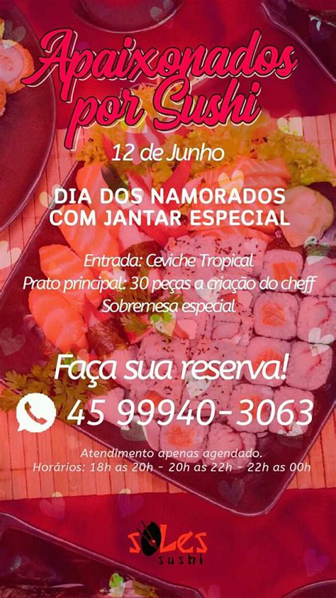 Soles Sushi prepara cardápio especial para o Dia dos Namorados