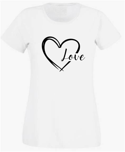 Women S Love Heart White T Shirt T B E L L A M I